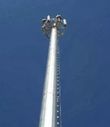 50m Gsm Fm 5g Telecom Steel Monopole Tower 3 แพลตฟอร์ม Hot Dip Galvanized