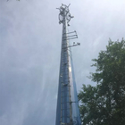 100ft Monopole Steel Tower โทรศัพท์มือถือ เรียว / หน้าแปลน